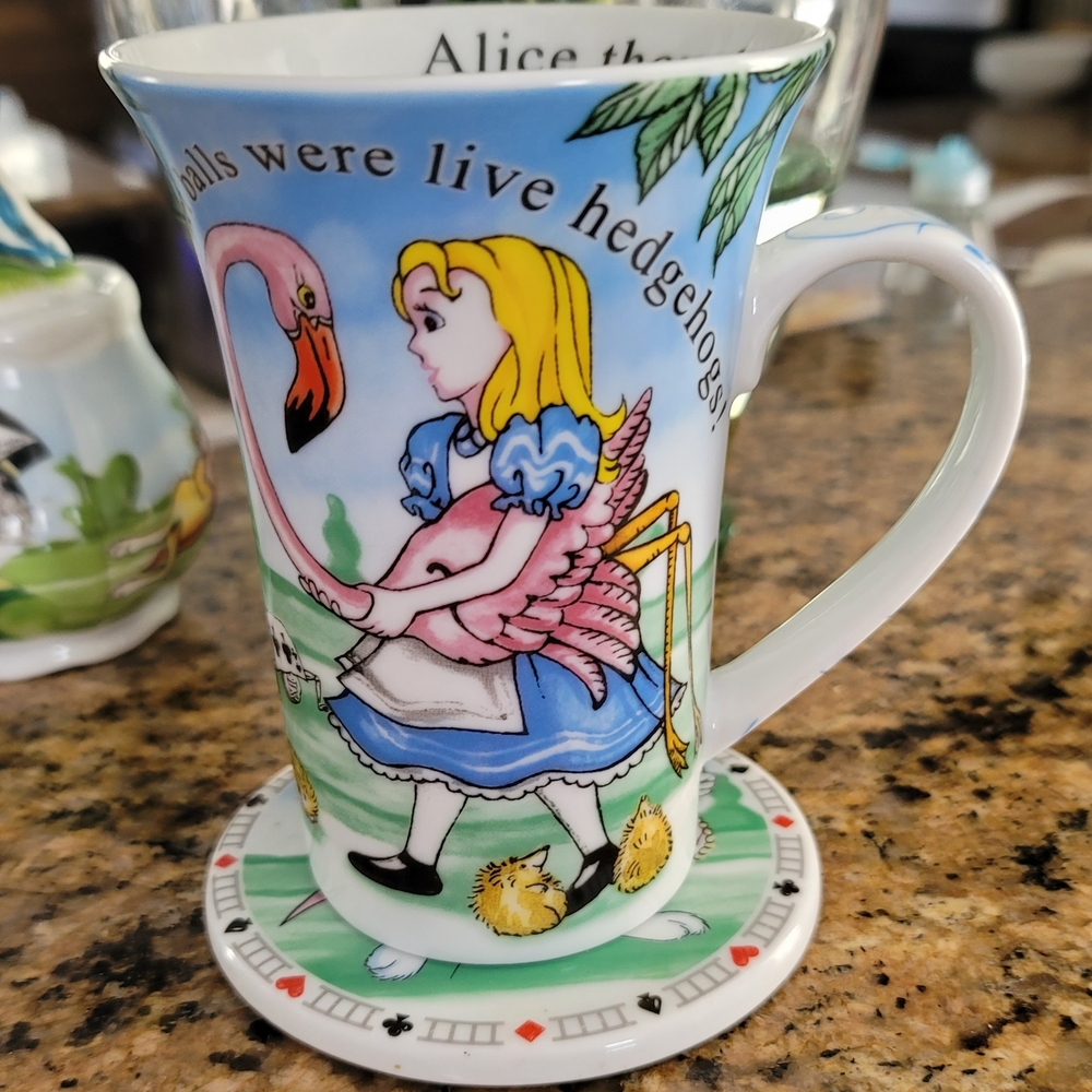 Whimsical Flamingo and Girl Mug